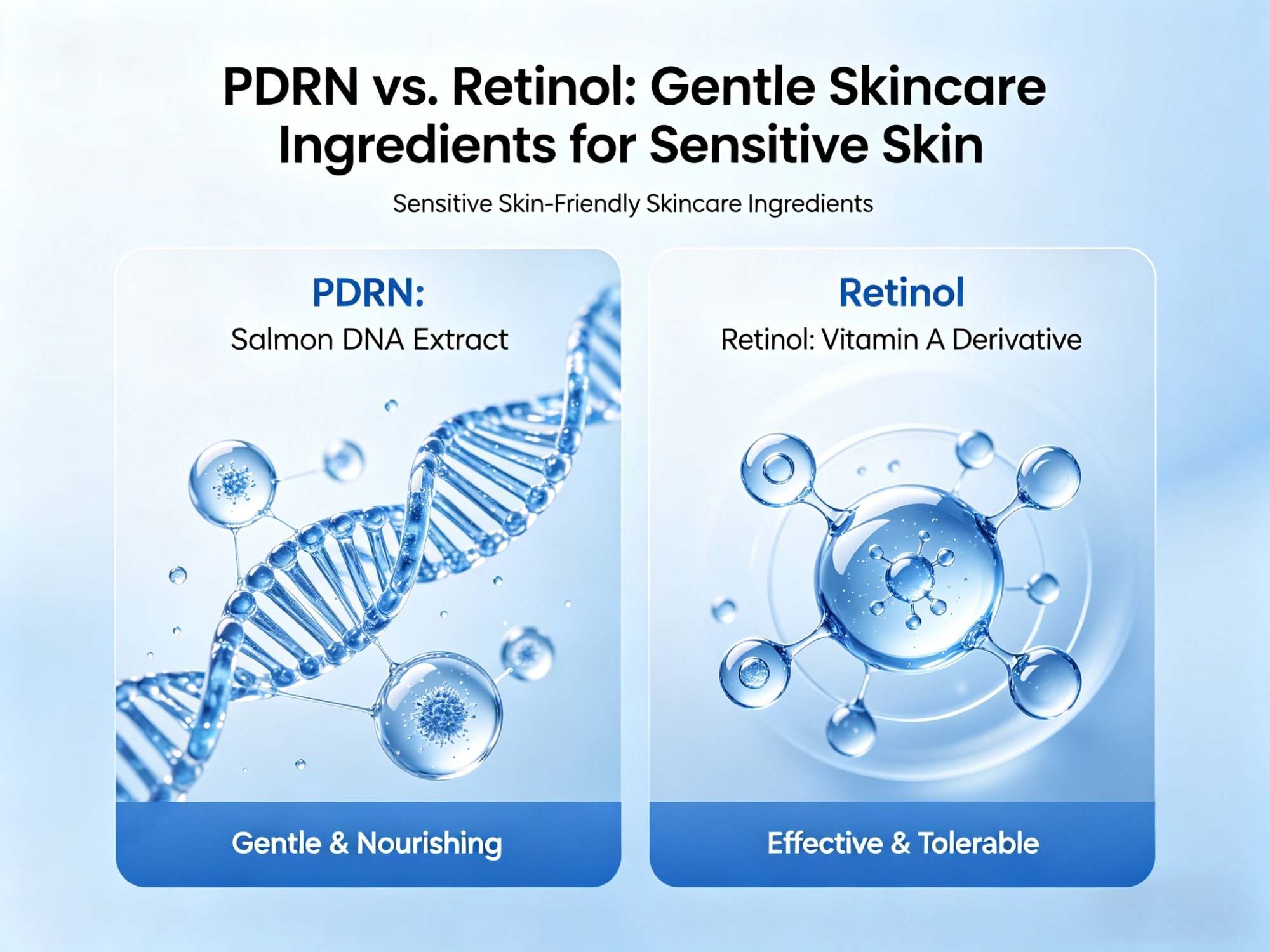PDRN เทียบกับเรตินอล: ทางเลือกอ่อนโยนสำหรับผิวแพ้ง่าย – สิ่งที่ผู้พัฒนาสูตรผลิตภัณฑ์ควรรู้