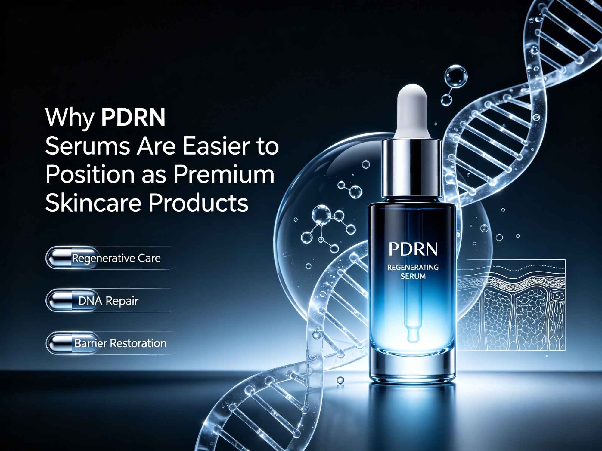 เหตุใดเซรั่ม PDRN จึงวางตำแหน่งได้ง่ายกว่าในฐานะผลิตภัณฑ์บำรุงผิวระดับพรีเมียม